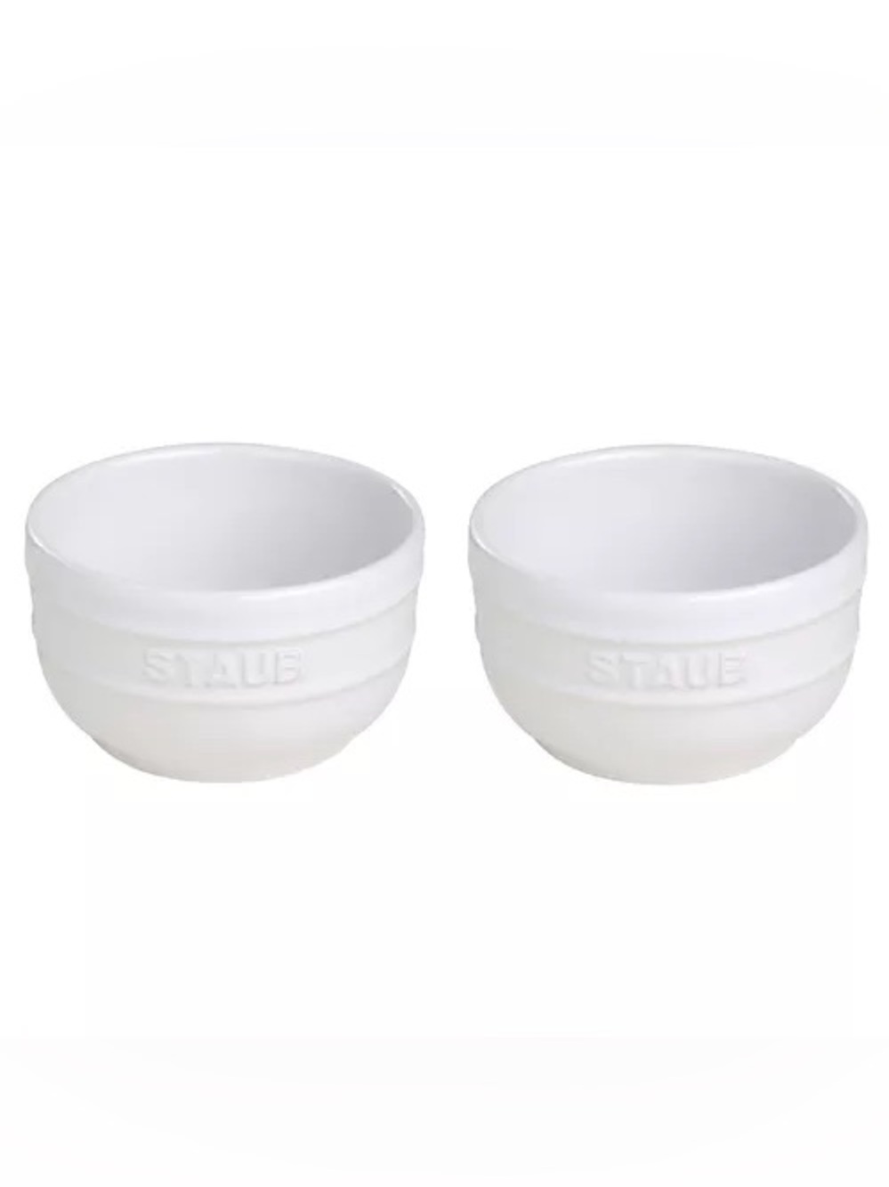 NEW Staub White Ceramic Prep Bowls — Pair